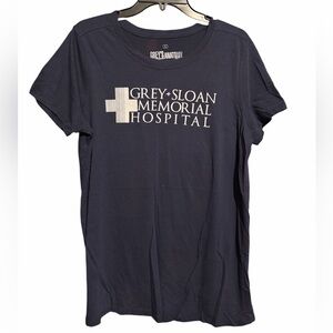Grey's Anatomy Navy Logo Graphic Tee - White Print
